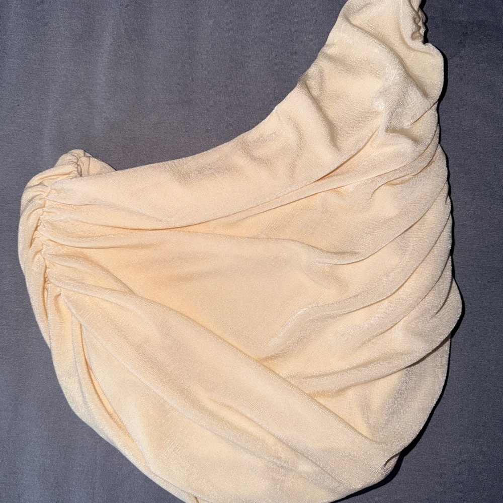 Draped One-Shoulder Top in Pale Peach